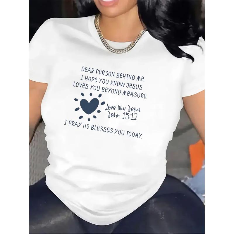

Women Short Sleeve T-Shirt for Restaurant Use, Durable and Lightweight, Features Inspirational Message Design, Ideal for Casual Wear, Comfortable Fit S белый