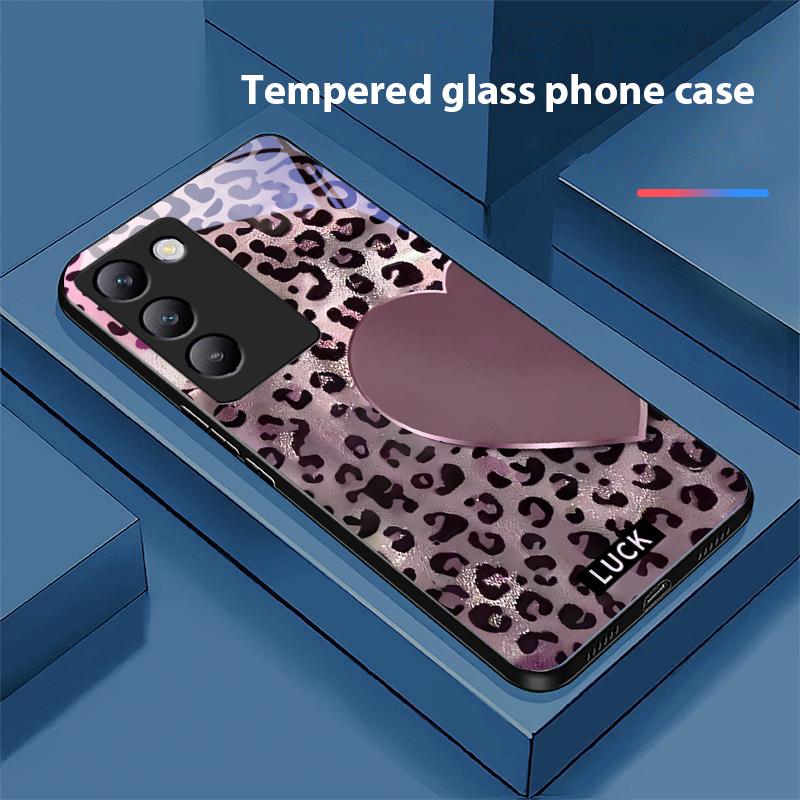 Gesprenkelte Liebe für Y72 33S 11 03 36 96 Lite 35 16 Iqoo 12 V40 SE 5G 29 40 21 30 X80 Pro Vivo Handyhülle aus gehärtetem Glas Schwarz