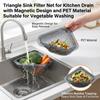 Cestino Drenante Magnetico per Lavello Triangolare Cestello Drenante per Frutta e Verdura Filtro Collettore per Rifiuti Alimentari Organizzatore per Stoccaggio in Cucina