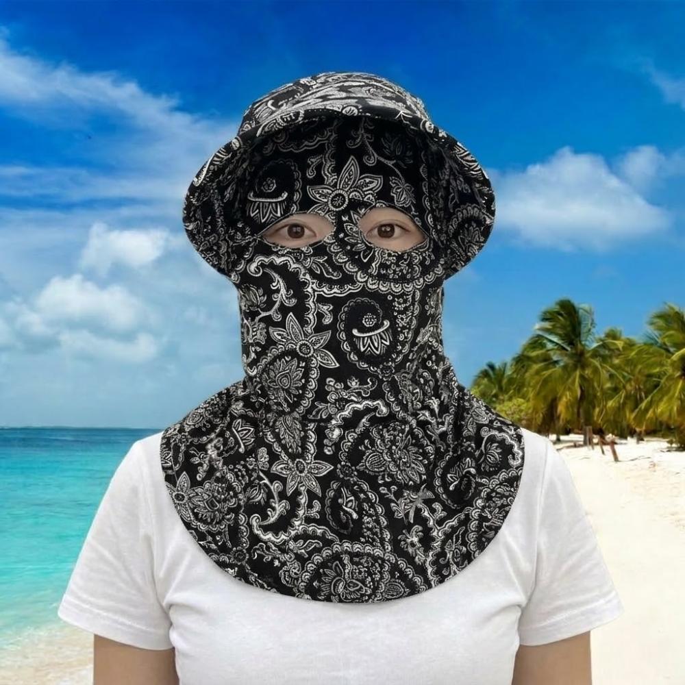 Wide Brim Face Mask Sun Hat UV Protection Breathable Tea Picking Work Hat Lightweight Full Wrap Fisherman's Hat Unisex Summer