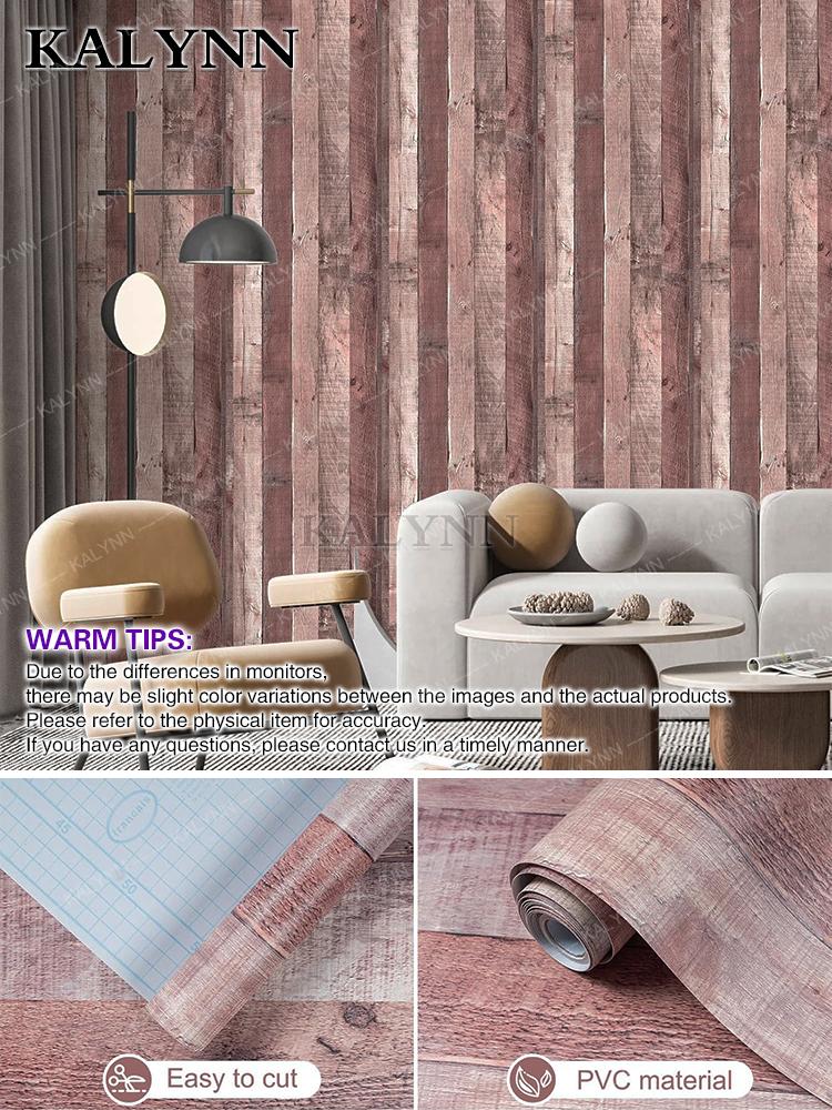 Wood Contact Paper Peel and Stick Wallpaper Self Adhesive Removable Vintage Faux Wood Wall Paper Plank Shelf Home Decoration