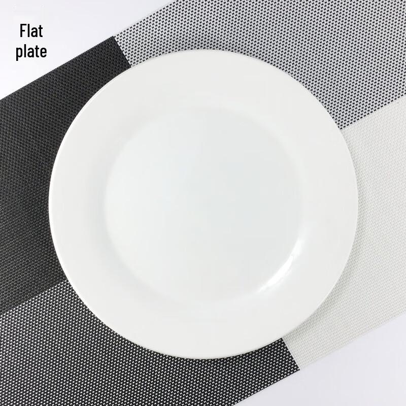Pure White Ceramic Round Flat Dinner Plate