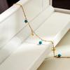 Metallic Turquoise Geometric Disc Anklet with Star and Butterfly Ornaments - Cold Temp Niche Style Accessories