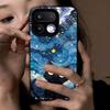 Etui do realme 16 Pro 5G Pro+ Anime Czarny Kot Gwiaździste Chmury Nadruk Pokrowiec na Telefon Akrylowy Twardy Tył Z Elastyczną Krawędzią TPU