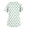 Plus Size Printed Scrub Working Uniform Tops For Women's V-Neck Short Sleeve Fun T-Shirts Workwear Tee With Pockets