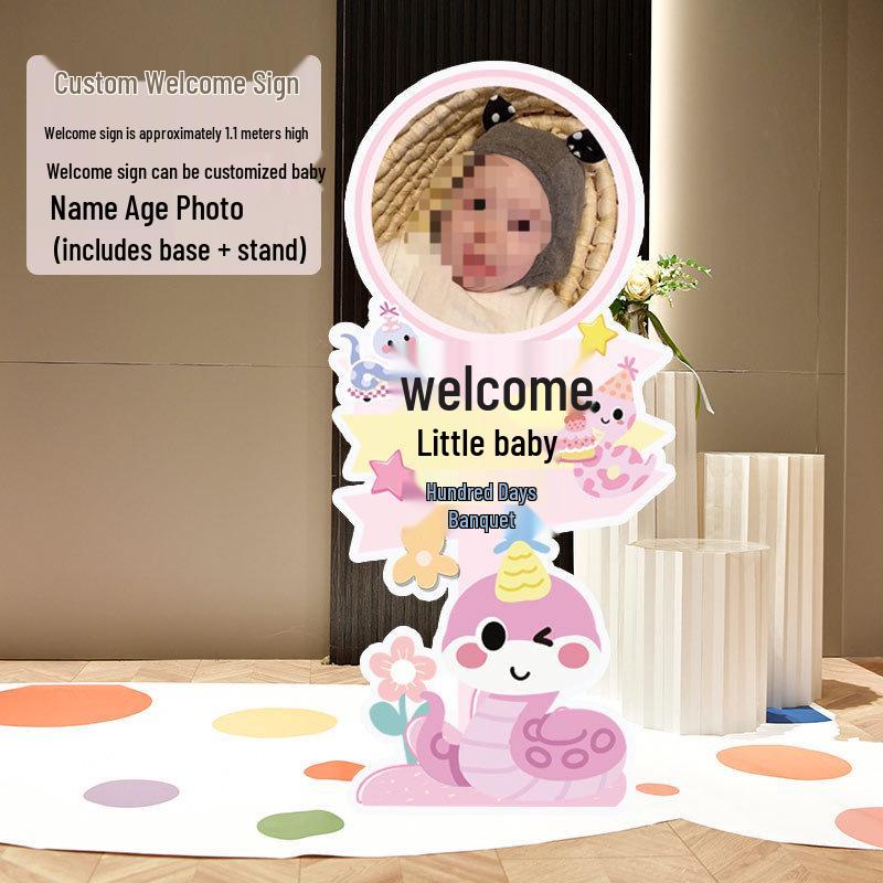 Baby Full Moon & 100 Days Celebration Decor Set - Snake Theme with Balloons for Boys and Girls