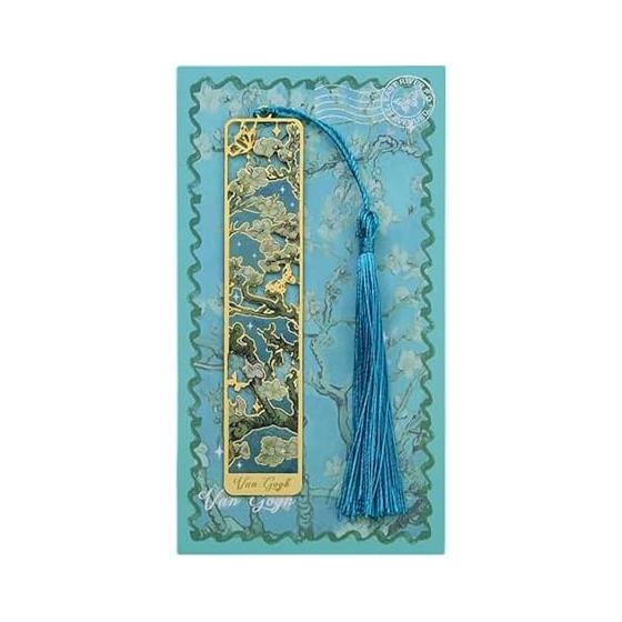 Elegant Hollow Carved Metal Bookmarks - Plum Blossom Design, Brass Page Markers with Tassel, Artistic Gift for Readers, Teachers, Friends, and Loved