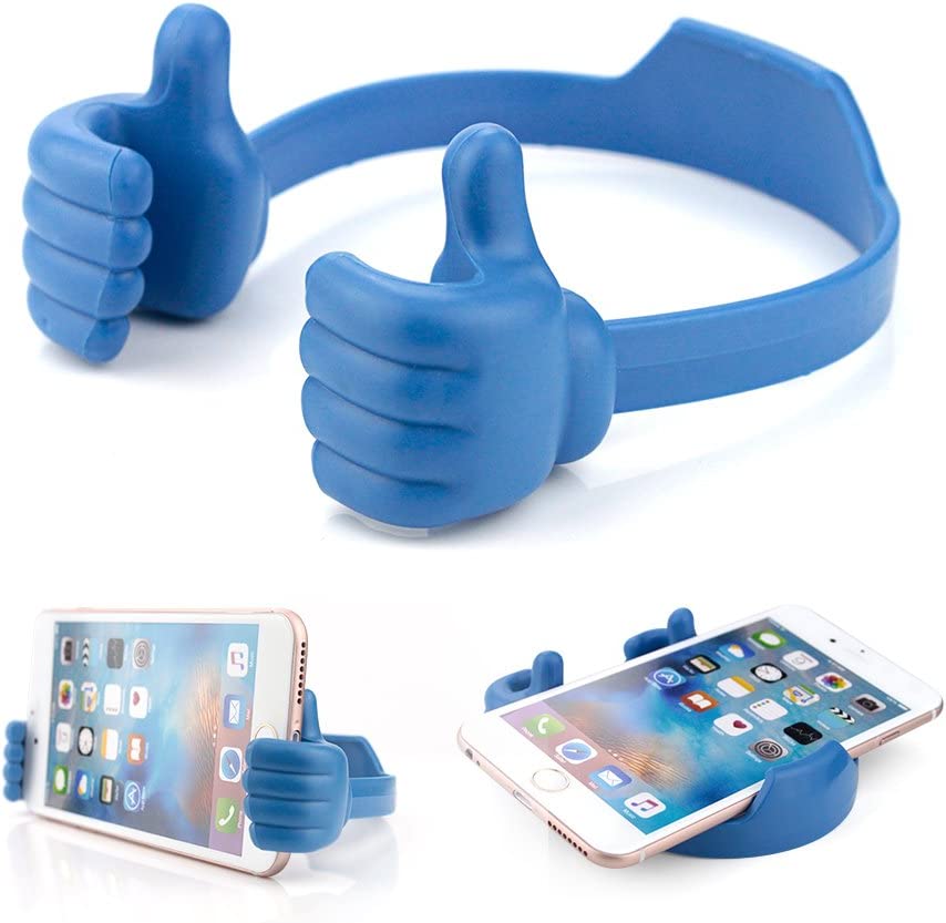 Thumbs-up Phone Stand: Adjustable Plastic Holder, Portable Desktop Stand for iPhone, Xiaomi & Samsung