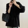 Shirt for Women Oversize Loose Blouse Casual Long Sleeve Solid Colour Pullover Soft Loose Shirt Top
