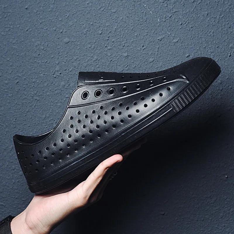 Summer Beach Shoes New Fashion Couple Hole Shoes Soft Bottom Slippers Outdoor Hollow One Word