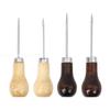 1pc Awl Pricker Hole Maker Cone Punch Sewing Stitching Leather Craft Shoemaking Tool Wooden Handle Drilling with Hook Stabber