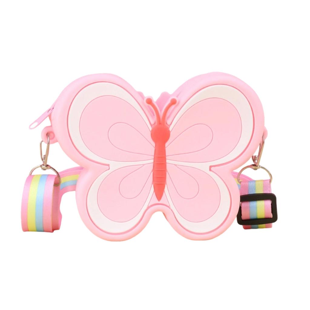 Silicone Mini Coin Purses Kids Girls Shoulder Bag Handbags Lovely Cartoon Crossbody Purses with Adjustable Strap Gift