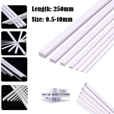 250mm ABS Plastic White Square Rod Stick For Architecture Model Making