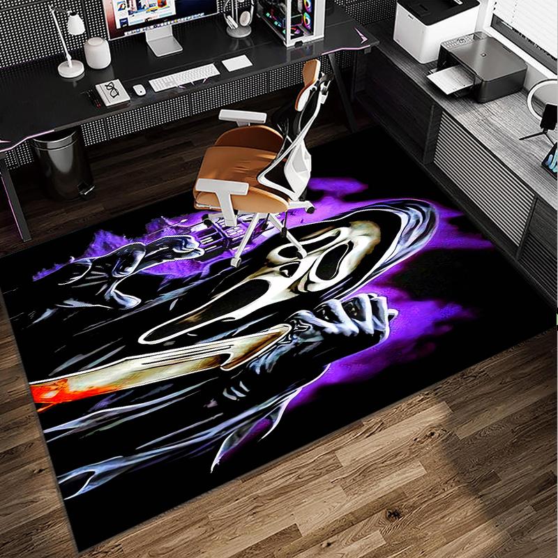 Heartbeat Ghostface Of Horror Office Rug Chair Mat, Game Carpet, Suitable for Front Door, Bedroom, Living Room, Desk, Holiday Gift