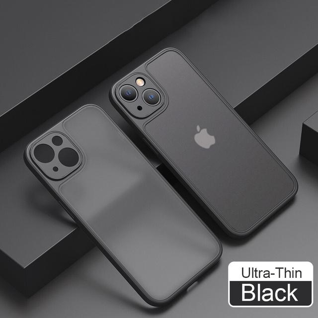 Luxury Ultra -Thin Matte Lens Protection Phone Case For Iphone 14 13 12 11 Pro Max Xr Xs Max 14plus Soft Shockproof Bumper Cover