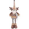 Extendable Christmas Decorative Figure with Fabric Texture, Holiday Character Ornament for Living Room Shelf Displays