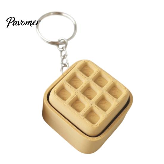 Desktop Decorative Ornament Keychain Pendant, Mechanical Balance Figurine, 3D Printed Modern Artistic Modeling Piece Stress Relief Fidget Toy, Waffles
