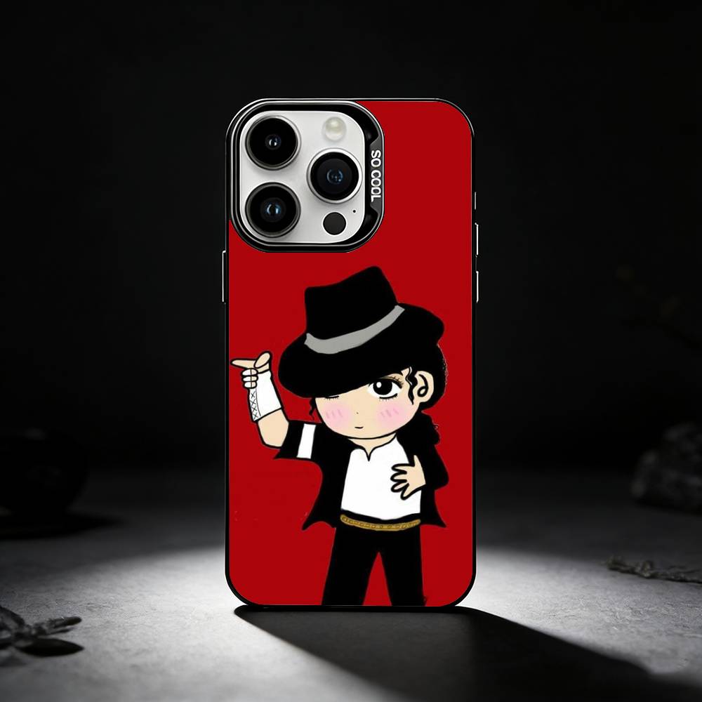 

Cute Cartoon M-Michael J-Jackson Phone Case For iPhone 17,16,15,14,13,12,11 Plus,Pro Max,XS,Colored silver phone case iPhone14