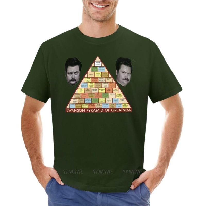 Swanson Pyramid of Greatness TShirt Cute Tops Shirt Boys Animal Print Shirt Graphic T Shirt Unisexs Plain T Shirts