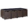 13 Piece Garden Dining Set with Cushions Poly Rattan Brown