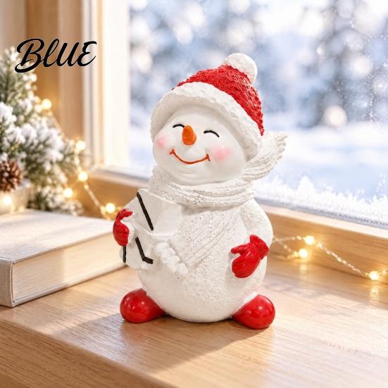 Tiered Tray Decor Christmas Snowman Resin Figurine Festive Tabletop Ornament for Home Living Room Winter Decorations Dining Table Decor Cute Holiday