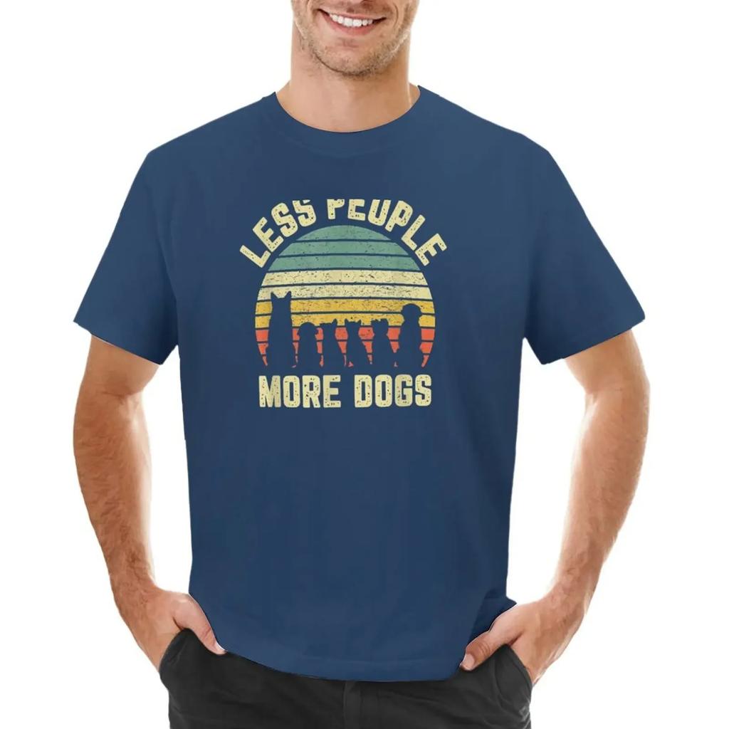 Less people more dogs funny dogs T-shirt oversizeds blanks fitted t shirts for