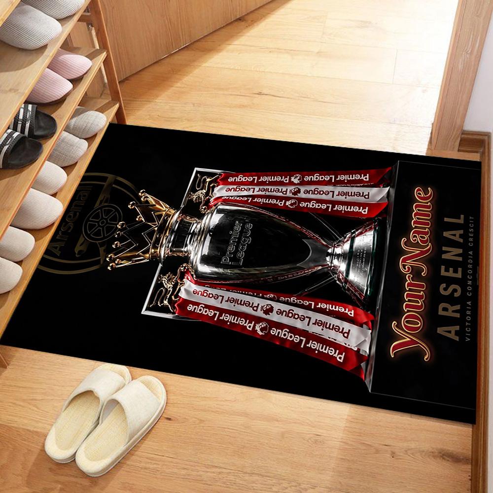 Arsenal Personalized Name Floor Mat Perfect for Living Rooms Dining Room Bedrooms Balcony Anti-slip Rug Anime Office Decor