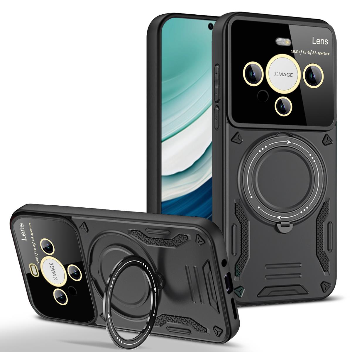 

Luxury Armor Magsafe Wireless Charging Case For Honor X7A X8A Honor X8B X7B 4G Ring Bracket Bumper Cover Fundda Honor X7b чорний