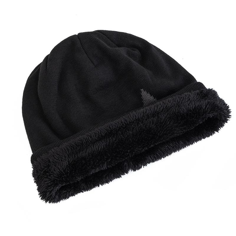 New Unisex Slouchy Winter Hats Five Star Pattern Warm Hats For Men Women Plush Fur Lined Fashion Ski Beanie Cap