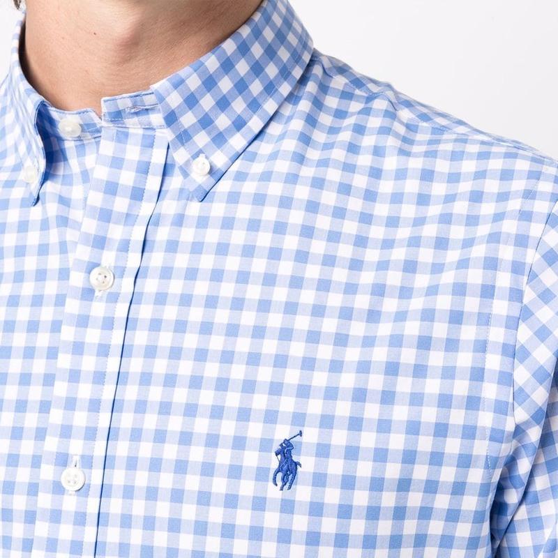 Polo Ralph Lauren SS23 Plaid Button-Down Collar Long Sleeve Shirt Men Shirts Blue 710867327-001