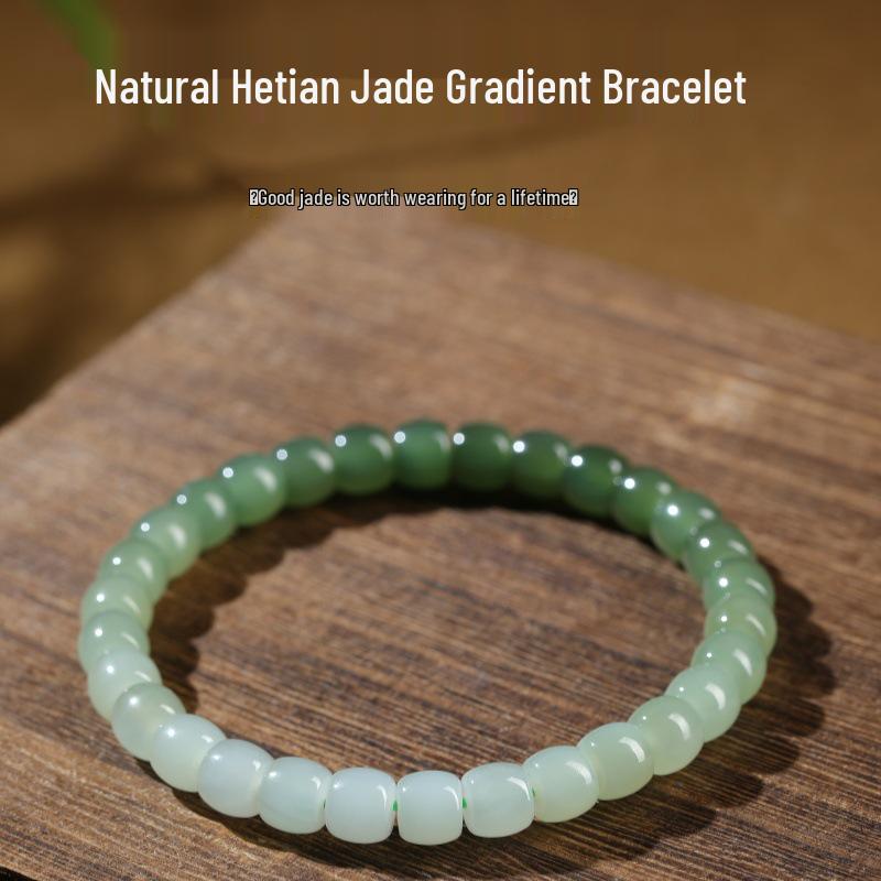 Hetian Jade Verlaufsperlenarmband - Retro Nationalstil Geschenk für Sie