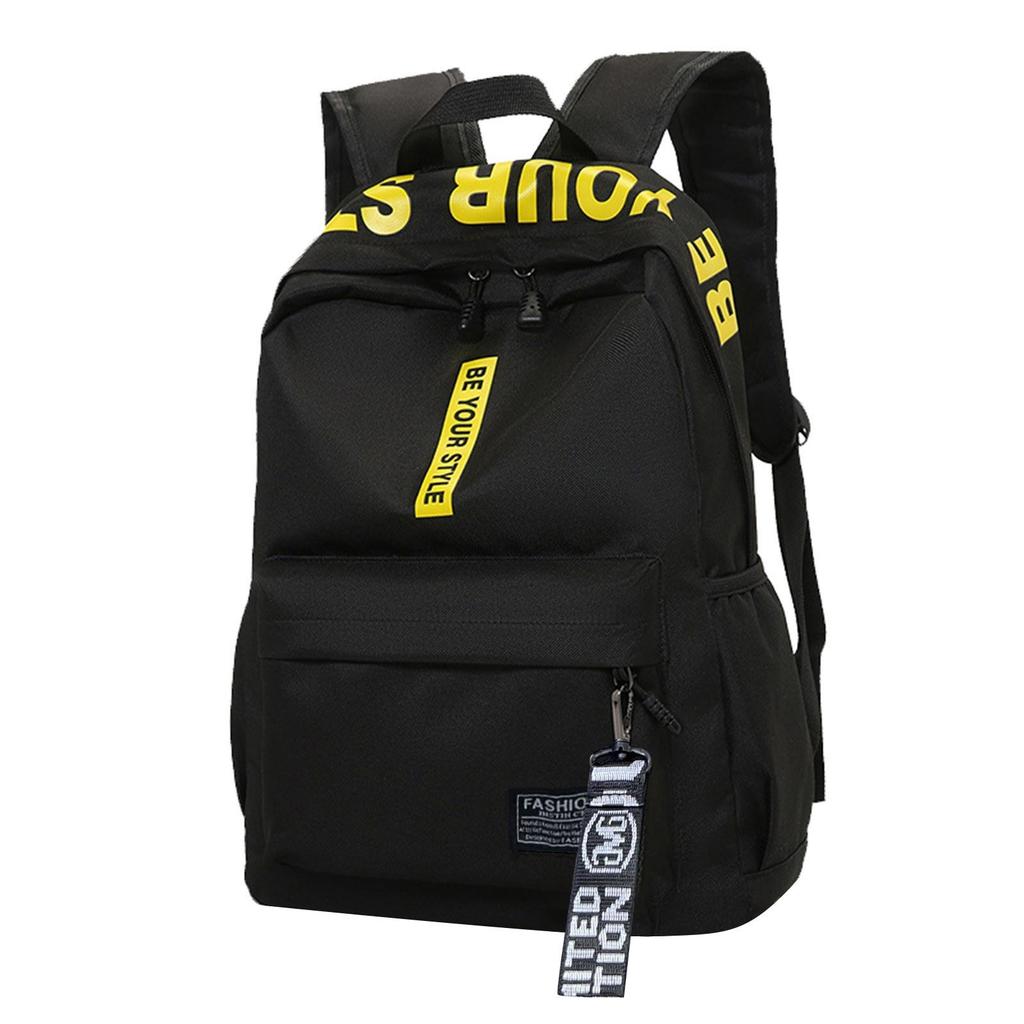 Velkokapacitní jednobarevný nepromokavý nylonový ležérní batoh školní taška