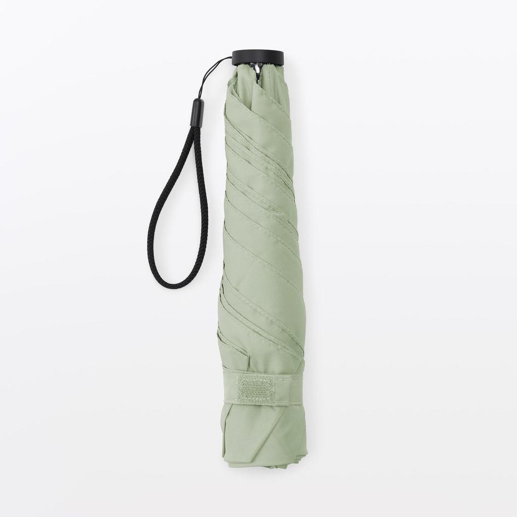 MUJI Lightweight Folding Umbrella Sun and Rain Dual Use UV Protection 90% Unisex Compact Travel Parasol 50cm Light Green DEA03A6S