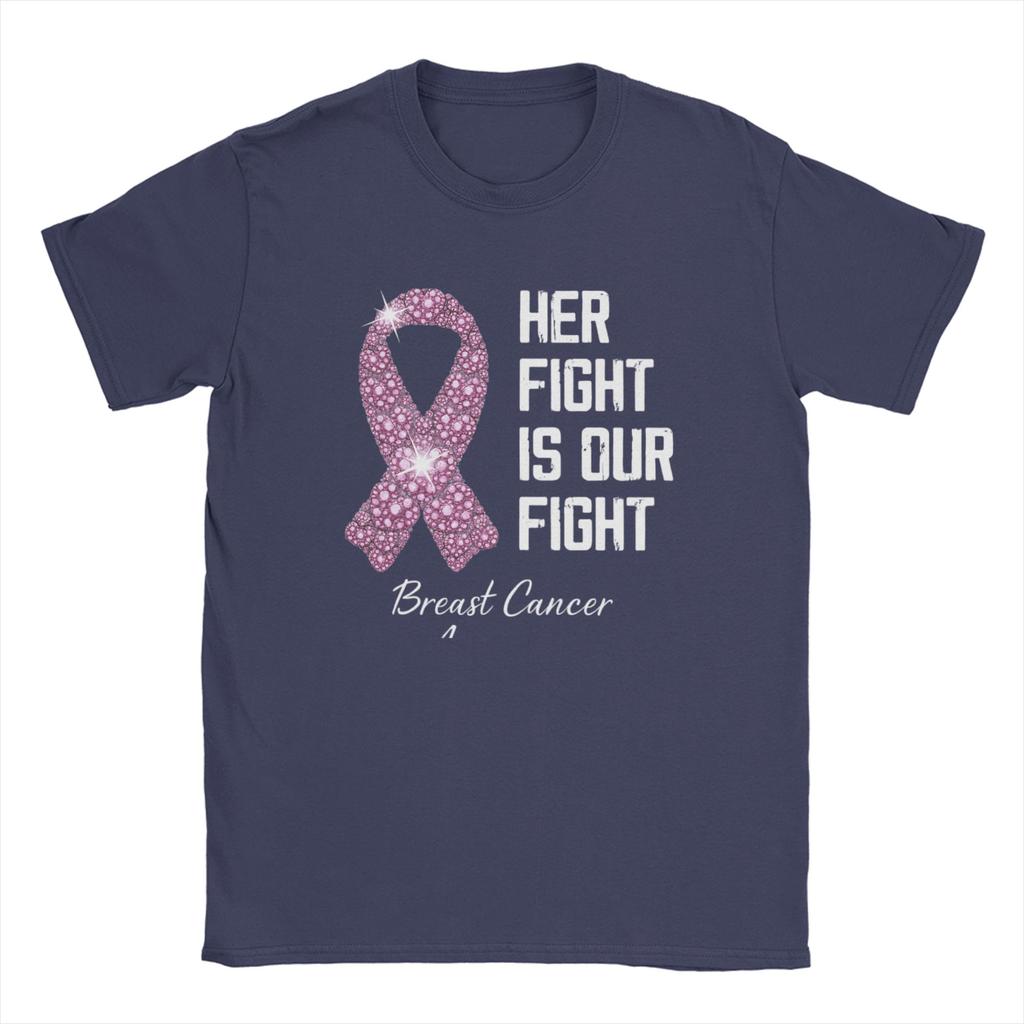 Fight Is Our Fight Breast Cancers  T Shirt Beach  Cotton T-Shirts For Man Popular Printed Tee Shirt Short-Sleeved Aesthetic Tees