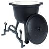 Enameled Cast Iron Cauldron Hunting Pot for Roasts, Campfire, 4L