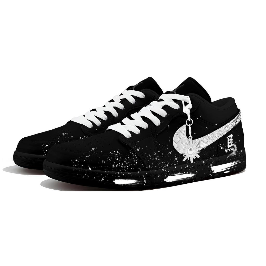 Jordan Air Jordan 1 Mystic Silver Snow Leather Slip Resistant Abrasion Resistant Slip Resistant Abrasion Resistant 553558-093(Team266-)