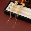 Chinese Ancient Style Bamboo Leaf Earrings Zinc Zinc Alloy Ear Jewelry Long Tassel Dangle Earrings  Party