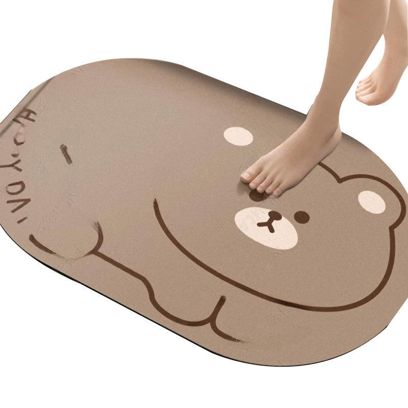 Ovale Rutschfeste Cartoon-Fußmatten für Eingangsbereich, Schlafzimmer, Badezimmer und zur Staubentfernung