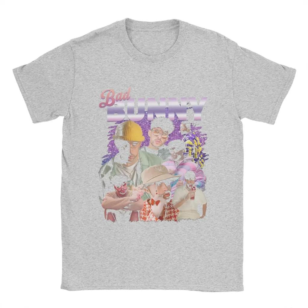 Bad Bunny T Shirts Men's Pure Cotton Fashion T-Shirts O Neck Tees Short Sleeve Clothes Big Size