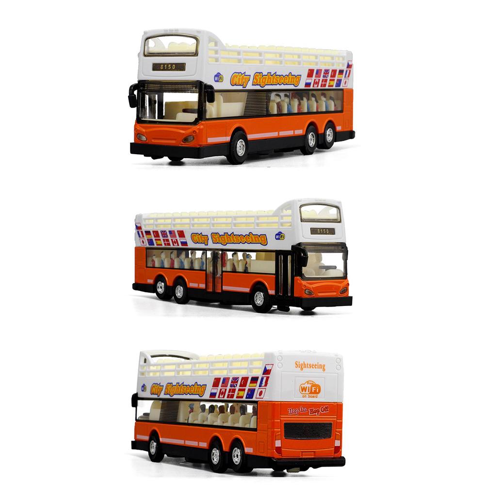 Autobuz din aliaj, autobuz cu două etaje, mașini muzicale cu sunet și lumină, jucării