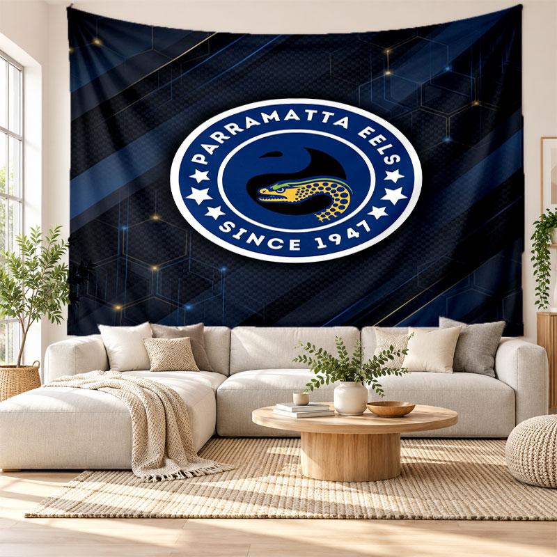 Parramatta Eels Wall Tapestry, Soft Fabric Wall Hanging, Decorative Backdrop For Bedroom Home Wall Art