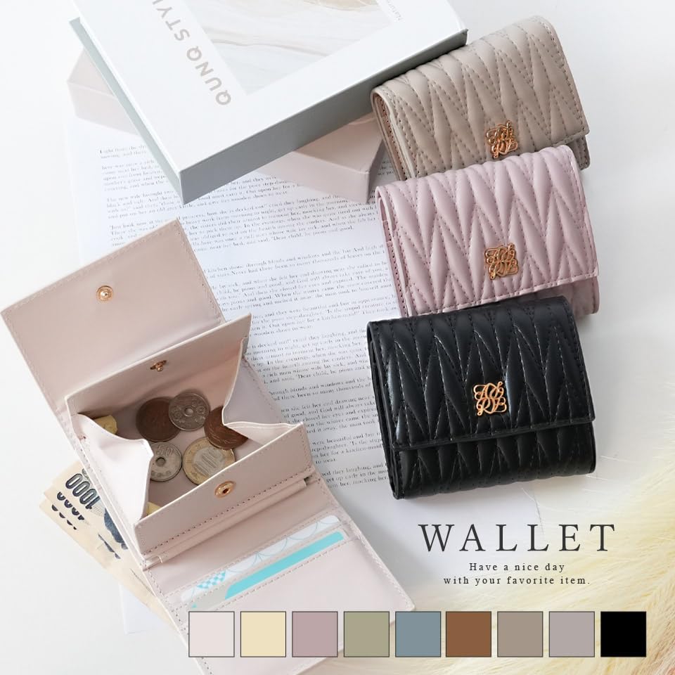 Black Wallet for Women Popular Foldable Easy To Large Coin Stylish [Altrose] Tri-fold - Compact, Mini, Small, Quilted, Brand, Cute, Slim, Wallet, Use,