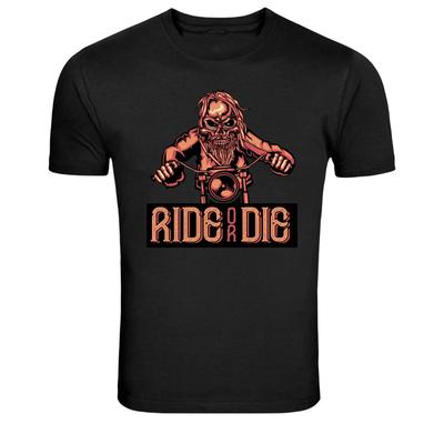 Ride Or Die Skelett Biker Motorrad Grafik T-Shirt