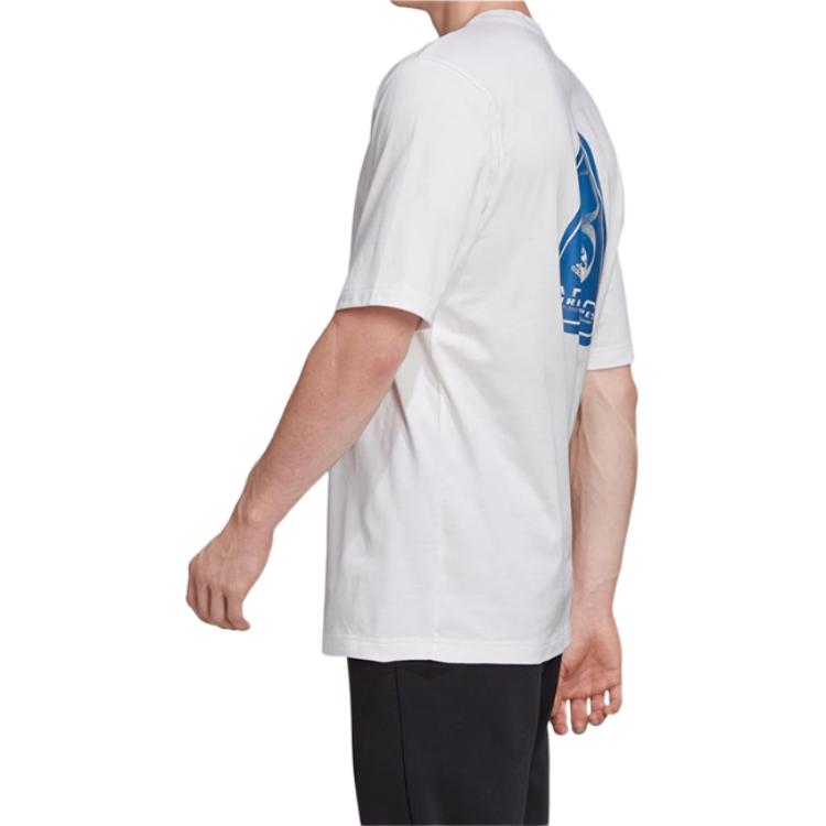 adidas Sports Lifestyle Series Round Neck Fashion Versatile Short Sleeve T-Shirt Men Tops White GI6395
