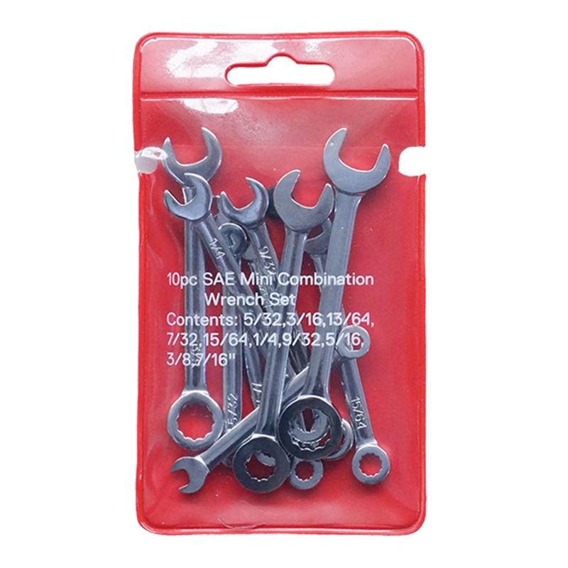 10Pcs 4-11mm Mini Box Wrench Set Open Dual-Purpose Combination Ratchet Wrenches Metric/Inch Wrench Hand Tools