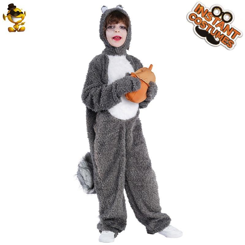 Alloween kids squirrel jumpsuit party stage costume cos