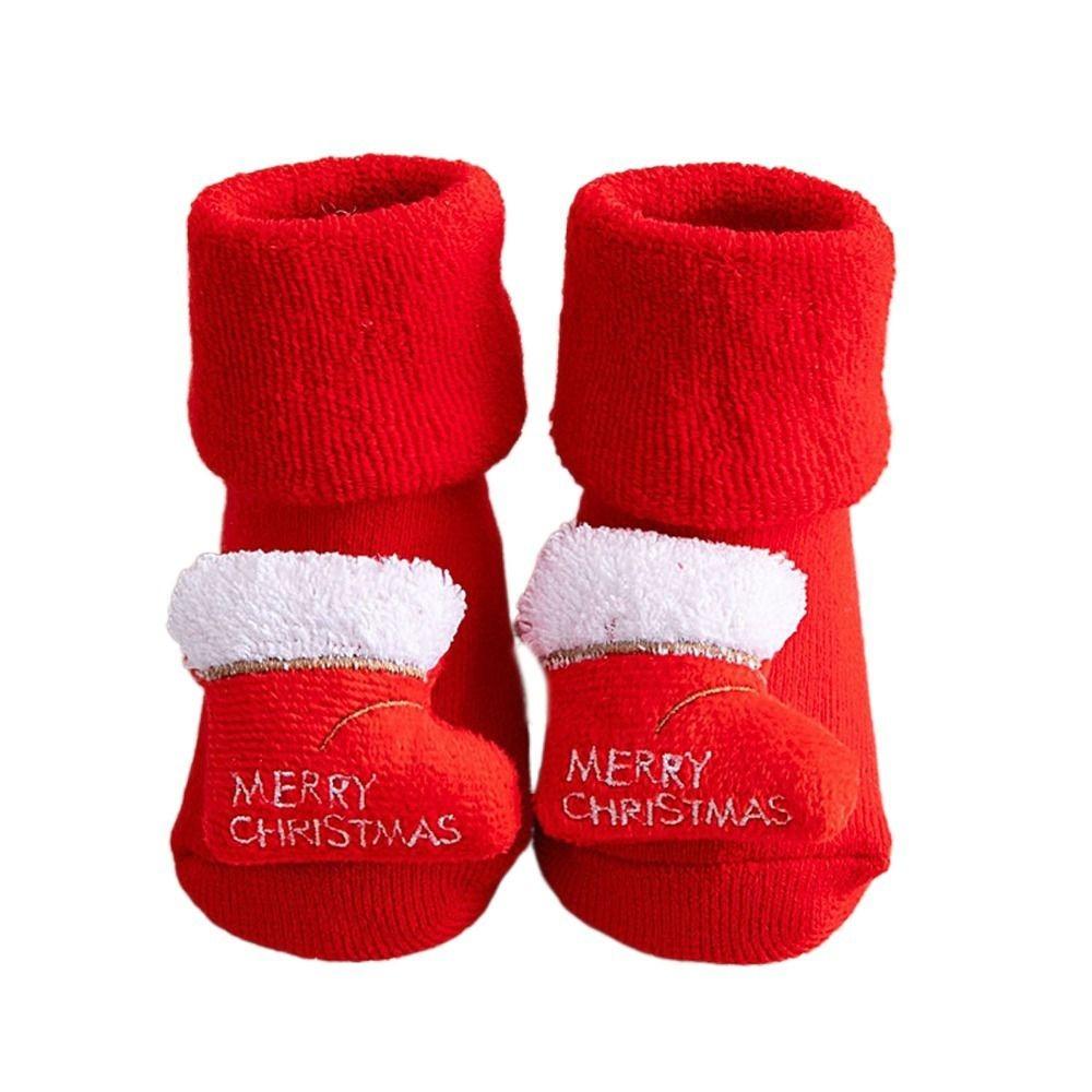 Tree Santa Claus Thicken Kids Cotton Socks Infant Short Socks Baby Christmas Socks Floor Socks