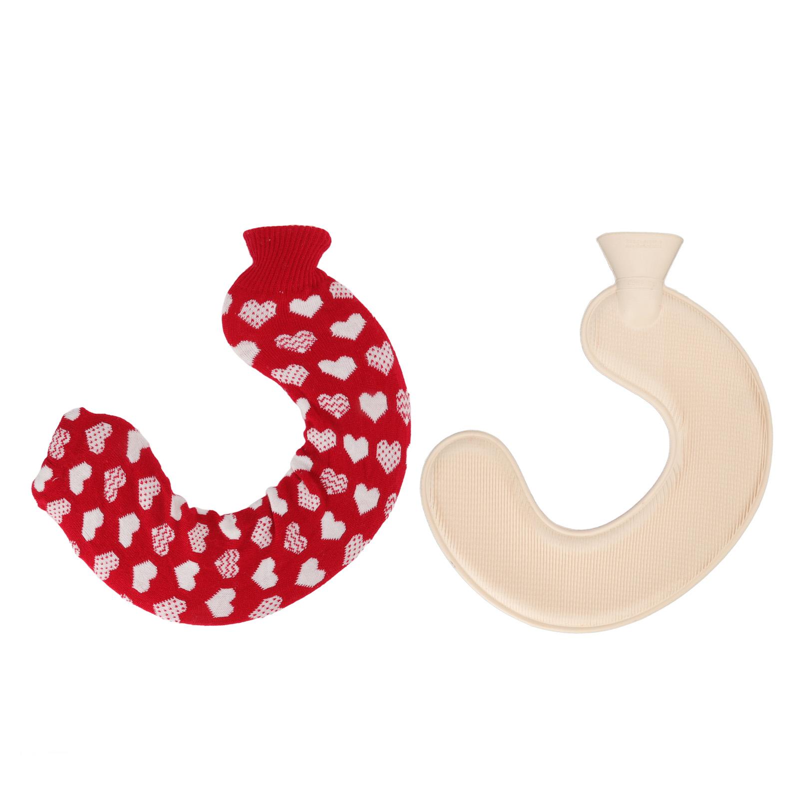 

U-образная грелка для воды, мягкая, 1 л, для инъекций воды, для шеи и плеч, с мягким чехлом для красный