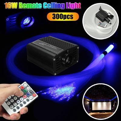 300Pcs Fiber Optic Lamp 16W Fiber Optic Light Source Remote Fiber Optic Lighting Machine Kit DIY Light Decoration