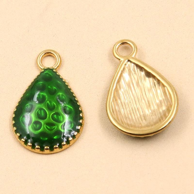 5-Color Stainless Steel Irregular Water Drop Pendant, 14x22mm - Creative Drip Oil Design